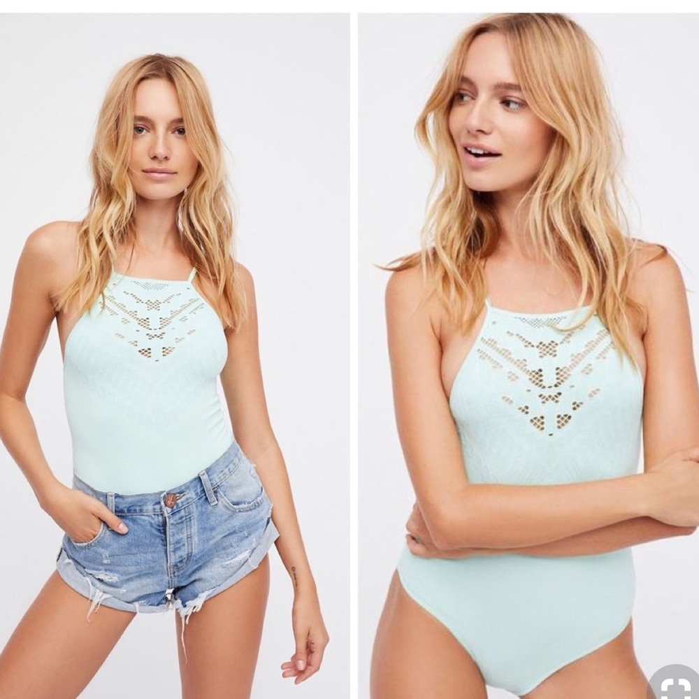New Free People Seafoam Solstice Bodysuit